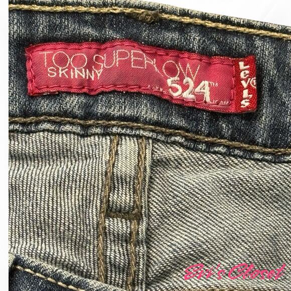 Levis 524 Too Superlow Skinny Jeans Women’s Sz 7 Stretch Denim Pants Y2K - Picture 6 of 13